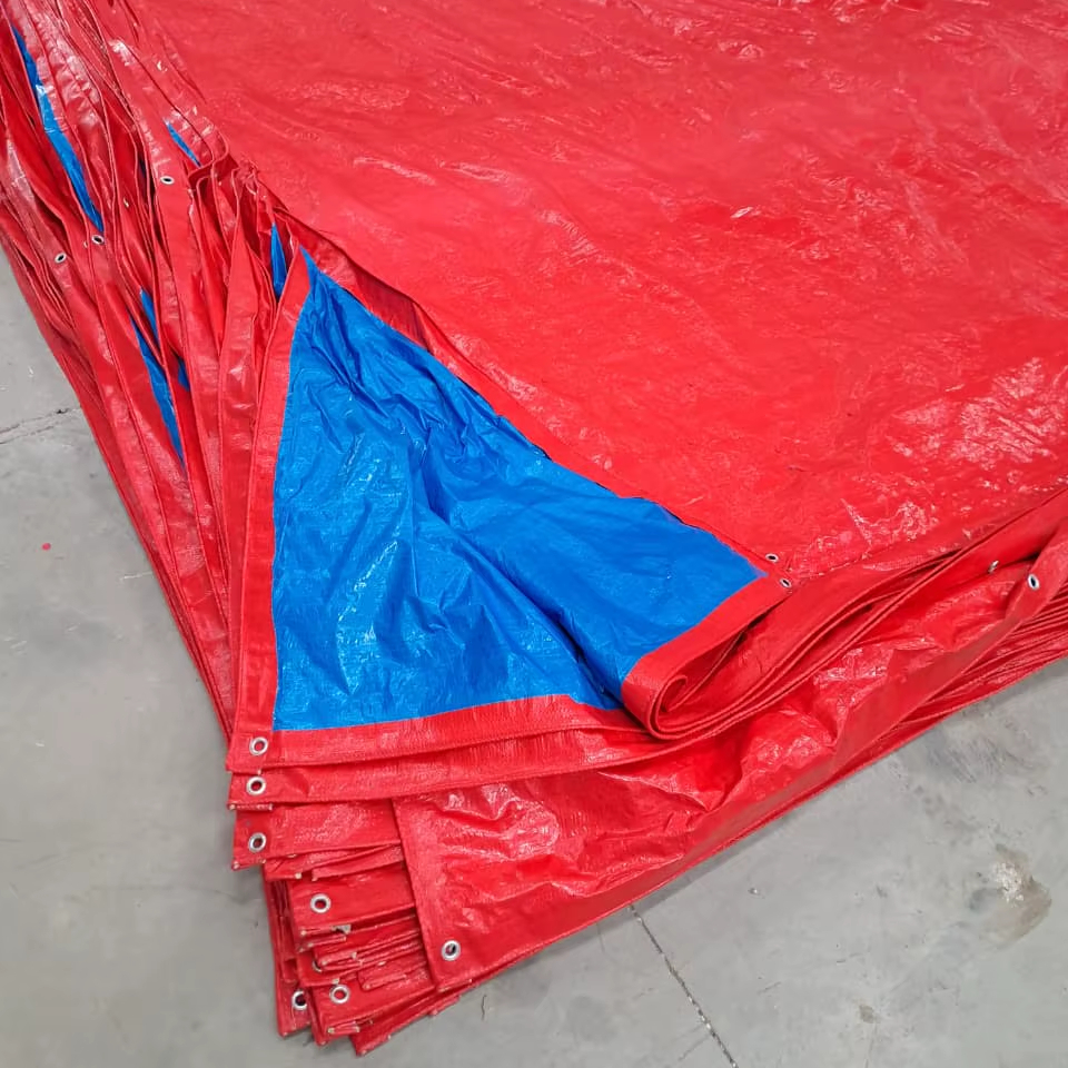 PE Tarpaulin Water Resistant Plain Style 3-Layer Multi-Purpose Use Available From 80gsm to 250gsm