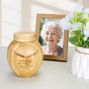Urnas Medianas para Cenizas Humanas - 4.3 Pulgadas de Bambú con Diseño de Alas, Urnas de Cremación para Cenizas Humanas, Adultos, Hombres y Mujeres - Product Image 3