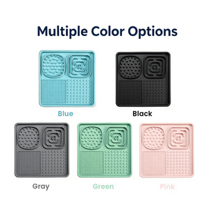 Tapis de léchage anti-étouffement en silicone robuste à grille carrée de qualité alimentaire pour chiens, chiots et chats, pour soulager l'anxiété et favoriser une alimentation lente en intérieur - Product Image 6
