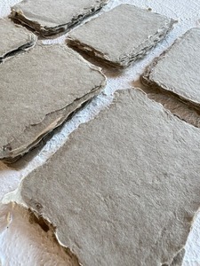 Pack of 20 Hazelnut Place Cards Handmade Paper Deckle Edge Brown Little Placecards - Product Image 3