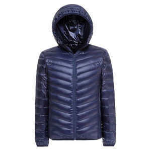 Veste en laine pour hommes coupe-vent col à capuche style High Street fermeture éclair eau OEM coque en nylon logo avant - Product Image 5