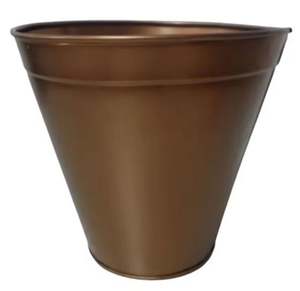 Maceta redonda de hierro antiguo de cobre decorativa moderna para el hogar, macetas de jardín utilizables, suministros para el cuidado de flores y plantas - Product Image 3