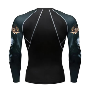<b>Men</b> Long Sleeve <b>Compression</b> Rash Guard UV Protection Swim Shirt <b>for</b> BJJ No Gi Surfing Swimming Gym Training Quick Dry Rash <b>Vest</b> - Product Image 3