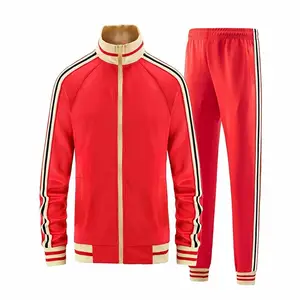 Hip hop người đàn ông tùy chỉnh bán buôn Chất lượng cao OEM người đàn ông Phụ Nữ Unisex bên sọc Tracksuit