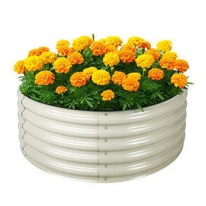 Jardinera Elevada Redonda de Acero Galvanizado, Maceta Metálica para Exteriores, Decoración para Hogar y Jardín, Producto al por Mayor para Vegetales y Flores - Product Image 2