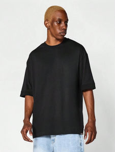 เสื้อยืดคอกลมผ้าฝ้ายเปล่าสำหรับผู้ชายเสื้อโอเวอร์ไซซ์ผ้าคอตตอน100% คอกลมทำจากผ้าฝ้ายแท้ผลิตจากปากีสถาน - Product Image 4