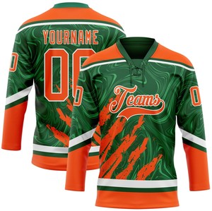 Jersey de Hockey sobre Hielo Profesional 100% Poliéster con Cuello de Encaje, Antibacteriano, de Secado Rápido, con Nombres de Equipos/Jugadores Personalizados - Product Image 3