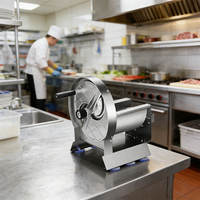 8 inch roestvrijstalen gemotoriseerde groente- en fruitsnijder voor sushi restaurants - 0,2 mm ultradunne verstelbare mesjes, capaciteit 150 kg/uur