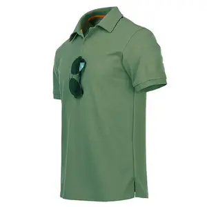 Nouveau T-shirt polo pour hommes en gros Vêtements d'affaires bien conçus Matériau tricoté en polyester à motif solide - Product Image 5