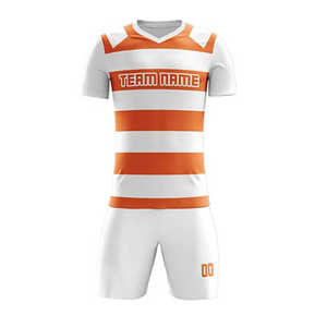 ODM vente en gros ensembles d'uniformes de football unisexes personnalisés couleur personnalisée transfert de chaleur imprimé 100% polyester léger respirant col en v - Product Image 6
