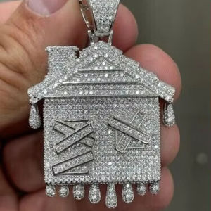 จี้เพชรโมอิสแท้14K รูปกลม5Ct ชุบสีเหลืองทอง - Product Image 1