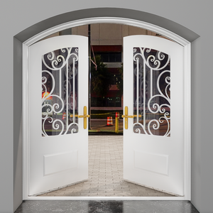 Porte d'entrée en métal de style moderne avec vue entièrement vitrée et cadre en fer forgé sécurisé pour l'extérieur de la maison - Product Image 4