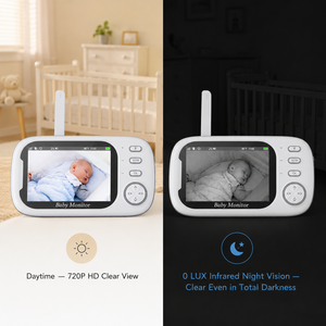 Monitor para Bebés de 3.5" LCD 720P con Tarjeta TF, Grabación en Bucle, Sin WiFi, Cámara FHSS de 2.4GHz, Visión Nocturna IR, <span class=keywords><strong>Audio</strong></span> Bidireccional - Product Image 4