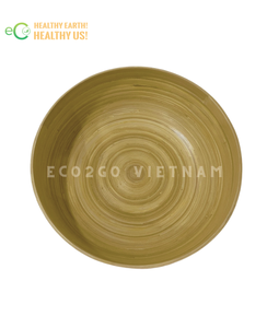 Meilleure vente 2024! Bol à salade en bois de bambou filé/bol et cuillère en bambou de haute qualité 100%, prix bon marché d'Eco2go Vietnam - Product Image 3