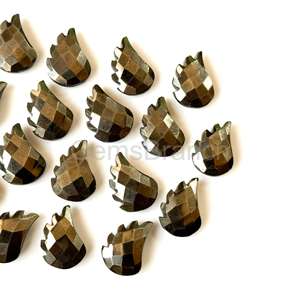 พลอยควอตซ์ทรงใบสโมคกี้ธรรมชาติแกะสลักด้วยมือลูกปัด11x15มม. สำหรับทำเครื่องประดับอุปกรณ์ในการทำเครื่องประดับควอตซ์จากอินเดีย - Product Image 4