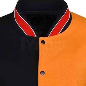 Veste d'hiver pour homme de haute qualité, sur mesure, avec manches en cuir, style Letterman, coupe ajustée, respirante, tissu en laine antibactérien, nouvelle collection - Product Image 5