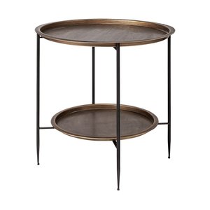 New Look, mesa auxiliar para sofá, mesa auxiliar de hierro, tapa redonda, hecha a mano, diseño único, mesa auxiliar para sofá para sala de estar y muebles de dormitorio - Product Image 1