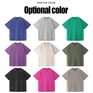 T-shirt pour homme en coton 100% lourd, surdimensionné, respirant, avec logo personnalisé, vintage, délavé à l'acide, délavé - Product Image 3