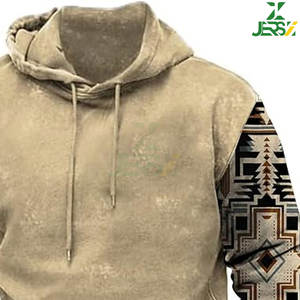 Sudadera con capucha de vaquero occidental de invierno para hombre, jersey de gran tamaño con estampado gráfico de país, camisa con bolsillo forrado, transpirable y elegante - Product Image 6