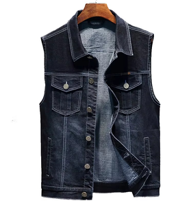 Gilet en jean unisexe Ryan Pro Gear, nouveau design tendance, sans manches, pour homme et femme, veste en jean à capuche pour femme - Product Image 2