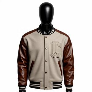 Vêtement de rue de haute qualité en gros OEM, broderie de patch, hommes, devant uni, personnalisable, tissu en laine, baseball, lettreman, varsity - Product Image 1