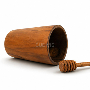 Budivis Handcrafted for <b>Pot</b> Cup with <b>Honey</b> Dipper for Kitchen Serving and Rustic Table Decoration Made in Bali - Product Image 4