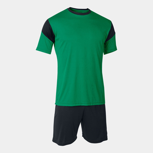 Conjuntos de uniformes de fútbol transpirables de poliéster 100% de alta calidad logotipo personalizado verde incluye servicio OEM de corte automatizado para equipo - Product Image 1
