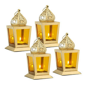 Mini linterna vintage de metal con forma de casa, linterna de hierro marroquí al aire libre al por mayor para la decoración del hogar y el jardín - Product Image 6