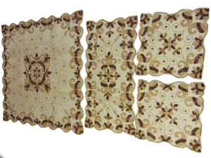 Mantel de tela de red y Organza bordado hecho a mano elegante patrón Floral cubierta de mesa de comedor para decoración del hogar eventos y fiestas - Product Image 5