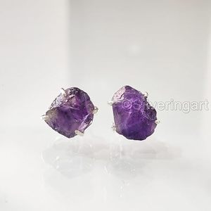 Ensemble de bijoux pour femmes, améthyste naturelle, pierre de naissance de février, bijoux faits à la main pour Noël, ensemble de bagues en argent sterling 925 - Product Image 3