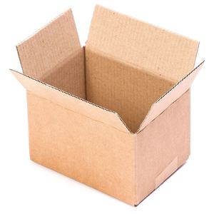 Small and Sturdy <b>Brown</b> Kraft Cardboard <b>Box</b> 160x115x102 mm with Flaps Featuring Recycled Materials for Postal Shipments - Product Image 1