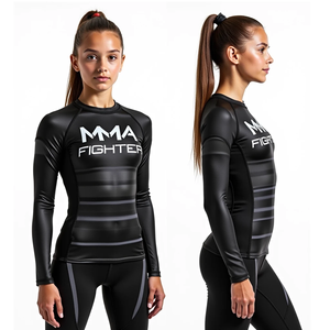 Obtén una camiseta de compresión de manga larga personalizada para MMA y BJJ con diseño sublimado y estilo kimono de jiu jitsu. - Product Image 4