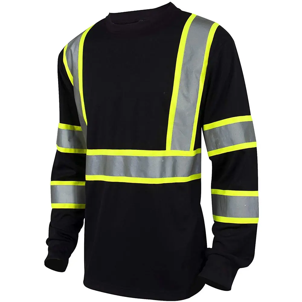 Custom Hi Vis Polo Shirt Wholesale High Visibility Long Sleeves Reflective Safety Shirt OEM Design Construction Safety Clothing