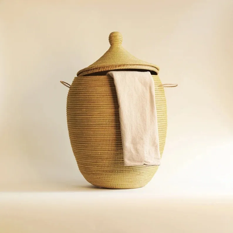 Coamigable-cesta tejida de mimbre hecha a mano, cesta de regalo de frutas, juego de flores y Bolga espacial