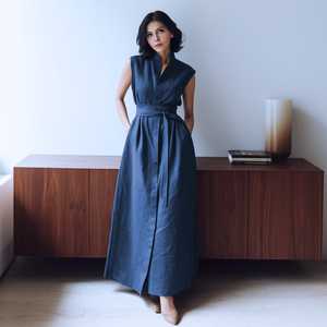 Стильное и расслабленное женское Повседневное платье лучшего качества свободного покроя для повседневной носки и выходного дня моющиеся - Product Image 4