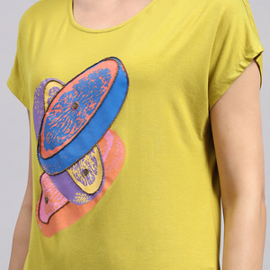Camiseta informal de algodón/poliéster para mujer más vendida, Camiseta estampada de alta calidad de manga corta con cuello redondo de Color personalizado para mujer - Product Image 6