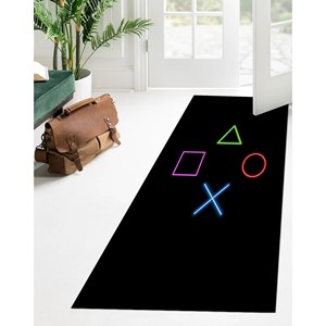 Tapis imprimé noir : moderne, extérieur, décoration de salle de jeux, tapis en chenille - Product Image 3
