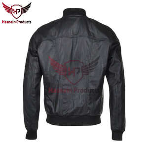 Blouson aviateur en cuir noir de qualité supérieure-Danny: style classique, blouson aviateur en cuir à bord moderne Blouson Danny noir Premium - Product Image 2