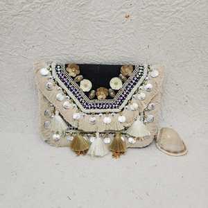 Pochette à broderie blanche et multi pochette en coton personnalisée - Product Image 2