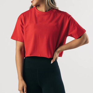 À la mode haut court élégant et respirant femmes solide blanc coton haut court T-Shirt femmes été à manches courtes haut court T-Shirts - Product Image 5