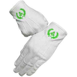 Guantes Masónicos Personalizados Marca Privada Buena Calidad 100% Algodón Guantes Masónicos Transpirables - Product Image 1