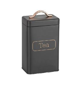 Boîte ronde galvanisée en fer avec couvercle en métal rustique vintage ferme décor de pays boîte de cuisine pour sucre café - Product Image 2