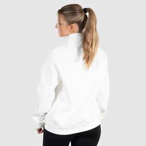 Haute qualité coton polaire doux sweat à capuche pour femme 1/4 fermeture éclair col haut femmes sweat grande taille sweat à capuche pour femme - Product Image 2