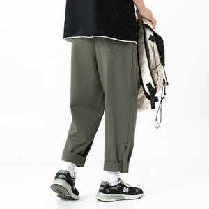 New Fashion Brand <b>Men's</b> Casual Pants for Spring Summer Elastic Waist Mid Waist Design Comfortable Straight Workwear <b>Trousers</b> - Product Image 5