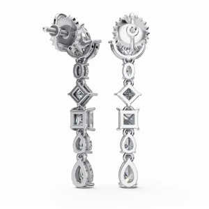 Exclusive 14KT Gold The Layered Luminescence Designer <b>Earrings</b> Marquise Oval And Pear Cut Lab Grown Jewelry Wholesale Vendor - Product Image 6
