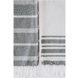 Full Striped Organic 100% Cotton Fabric <b>Kitchen</b> Dining Tea Towels Oem Odm Stripe Super Softer Absorbent Gots Certificate Towels - Product Image 2