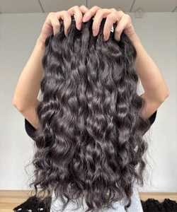 Extensions de cheveux indiens Remy bouclés, tissage double machine, cheveux humains vierges bruts, cuticules alignées, lisses comme des baguettes, double épaisseur - Product Image 5