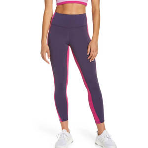 Leggings tricotés taille haute sans couture personnalisables pour femmes pour les activités sportives de gymnastique teint en plaine - Product Image 2