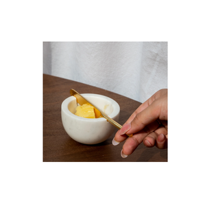 Caja de mantequilla redonda de mármol sólido blanco, cuenco de mármol para uso diario en hoteles y restaurantes domésticos - Product Image 1