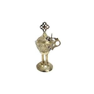 Brûleur d'encens mural en laiton avec poignée, plaqué or, pour charbon d'encens indien 100% naturel - Product Image 3